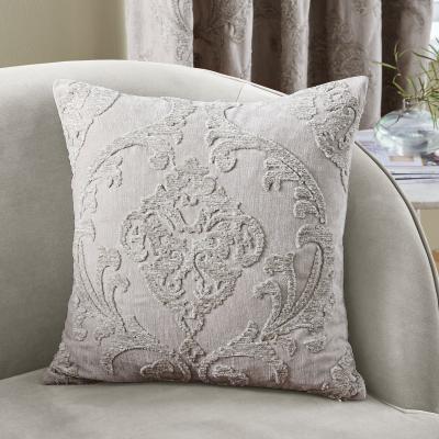 Dunelm Louella Damask Cushion Brown