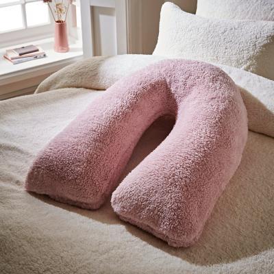 Dunelm Teddy Bear Blush V-Shaped Cushion Pink