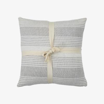 Dunelm Simply Green Recycled Cotton Stripe Cushion Grey