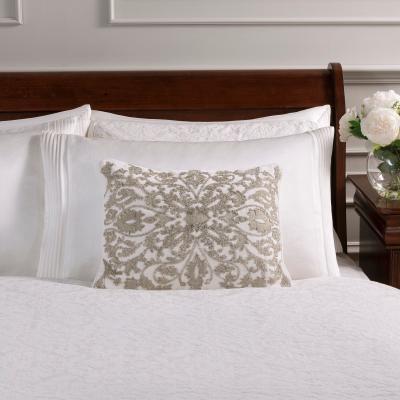 Dunelm Dorma Charlbury Rectangular Cushion White