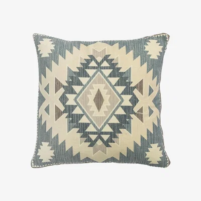 Dunelm Simply Green Haiti Global Diamond Cushion Grey