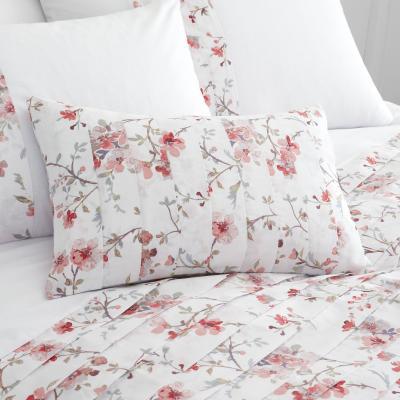 Dunelm Catherine Lansfield Jasmine Floral Cushion White and Pink