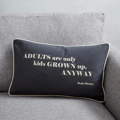 Dunelm Disney Dream It Quote Cushion 30x50 Charcoal (Grey)
