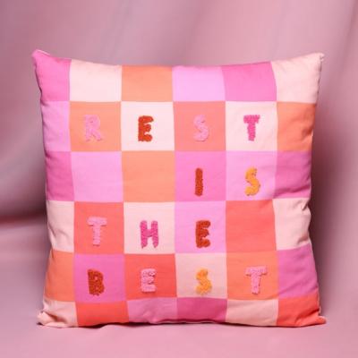 Dunelm Raspberry Blossom Rest Is The Best Square Cushion