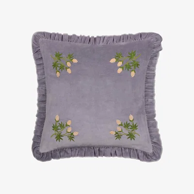 Dunelm Furn. Hettie Cotton Square Cushion Lilac