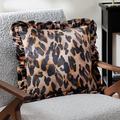 Dunelm furn Leopard Ruffle Square Cushion