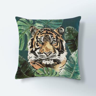 Dunelm Equatorial Tiger Tapestry Cushion Multicoloured MultiColoured