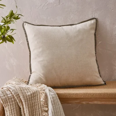 Dunelm Striped Edge Cotton Square Cushion