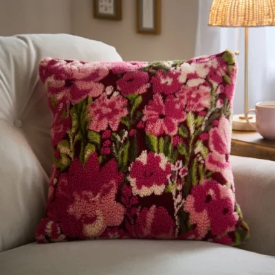 Dunelm Floral Jacquard Square Cushion