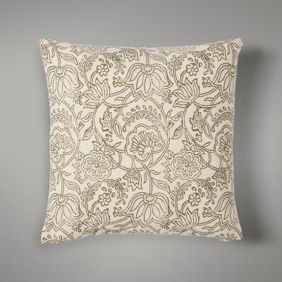Dunelm Luxe Traveller Floral Cushion Sage Green/White