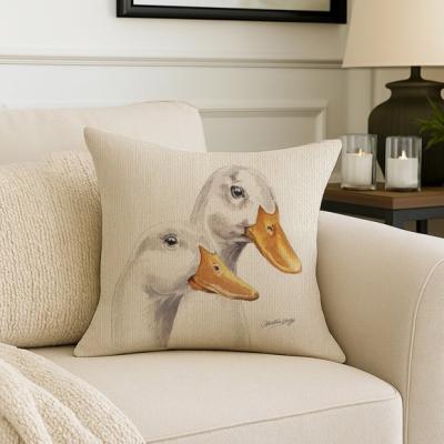 Dunelm Christine Varley Ducks Square Cushion