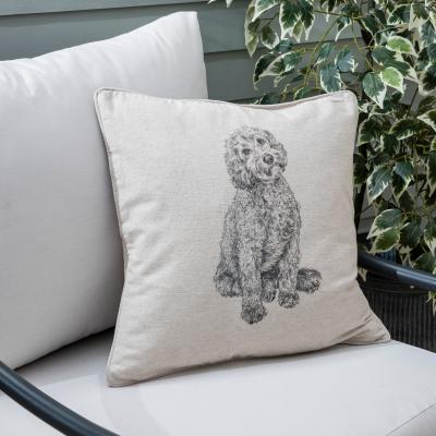 Dunelm Cockapoo Square Outdoor Cushion MultiColoured