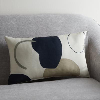Dunelm Neutral Forms Print Cushion MultiColoured