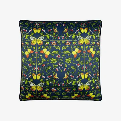 Dunelm Potage Botanical Navy Cushion Navy