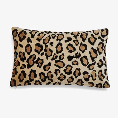 Dunelm Luxe Leopard Velvet Cushion Beige, Brown and Black