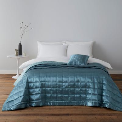 Dunelm Nancy Quilted Satin Duck-Egg Cushion Duck Egg (Blue)