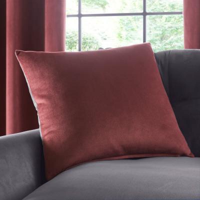 Dunelm Reversible Merlot and Charcoal Velour Cushion Red and Charcoal