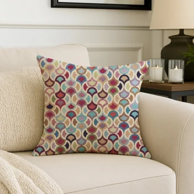 Dunelm Daro Tapestry Doodle Square Cushion