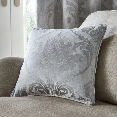 Dunelm Zahra Chenille Cushion Silver
