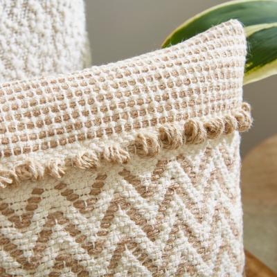 Dunelm Jute Ivory Zig Zag Square Cushion