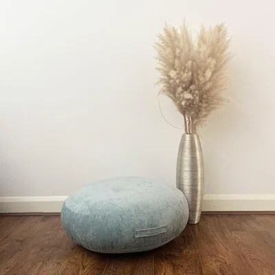 Dunelm Daro Kensington Round Floor Cushion Sky (Blue)