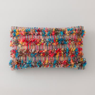 Dunelm Ava Tufted Stripe Cushion MultiColoured