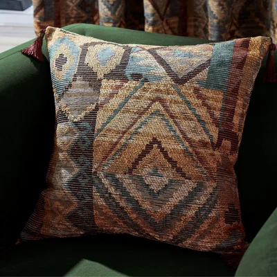 Dunelm Evander Chenille Jacquard Cushion Red