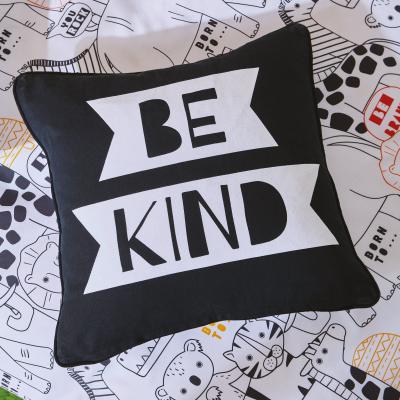 Dunelm Born To Be Kind / You Rock Cushion Black and white