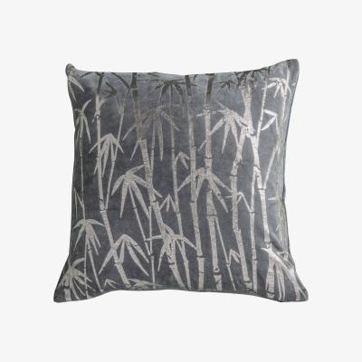 Dunelm Foil Printed Bamboo Palm Cushion Grey