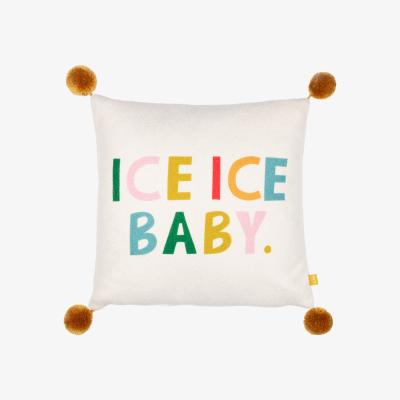 Dunelm Pompoms Ice Ice Baby Cushion MultiColoured