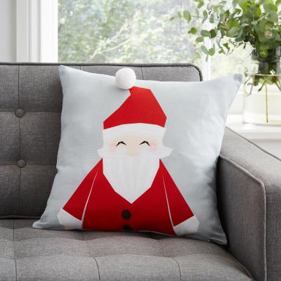 Dunelm Printed Santa Cushion MultiColoured