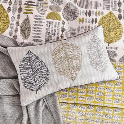 Dunelm Helena Springfield Unna Chartreuse Cushion Light Grey
