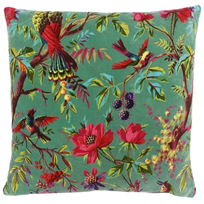 Dunelm Paradise Velvet Cushion Aqua
