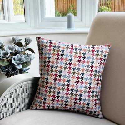 Dunelm Daro Tapestry Pastel Houndstooth Square Cushion