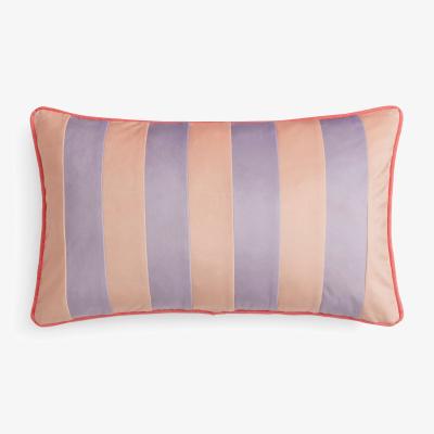 Dunelm Striped Velvet Rectangle Cushion