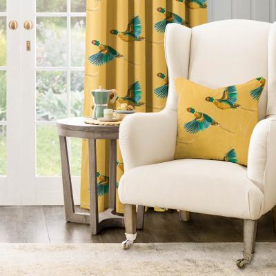 Dunelm Country Pheasants Square Cushion Yellow
