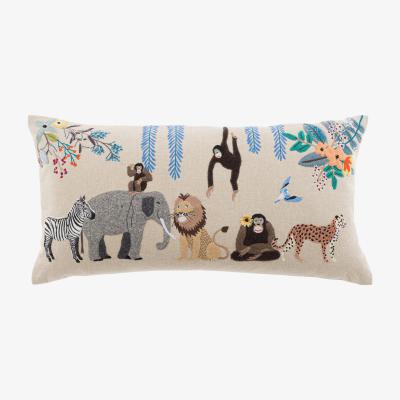 Dunelm Serengeti Animals Cushion Linen (Natural)