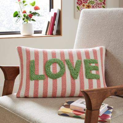 Dunelm Tufted Love Cushion MultiColoured
