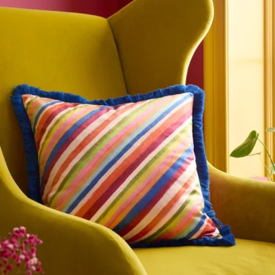 Dunelm Sophie Robinson Darling Diagonal Striped Cotton Square Cushion