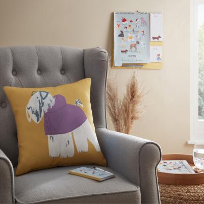 Dunelm Schnauzer Cushion MultiColoured