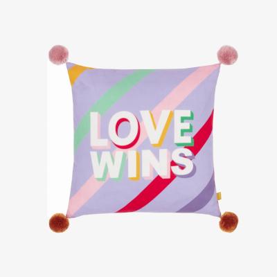 Dunelm furn. Love Wins Pom Poms Square Cushion