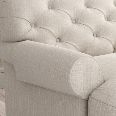 Dunelm Canterbury Set of 2 Slub Cotton Blend Arm Caps Slub Cotton Sandstone