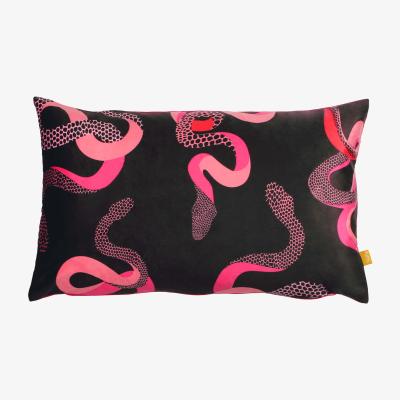 Dunelm furn. Serpentine Fuschia Rectangle Velvet Cushion Fuchsia (Pink)