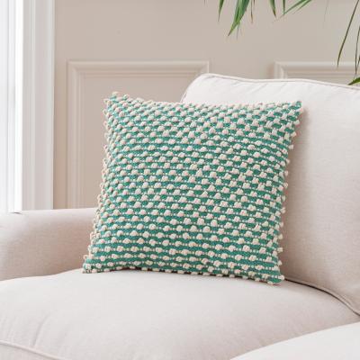 Dunelm Jersey Bobble Square Cushion Jade Mist