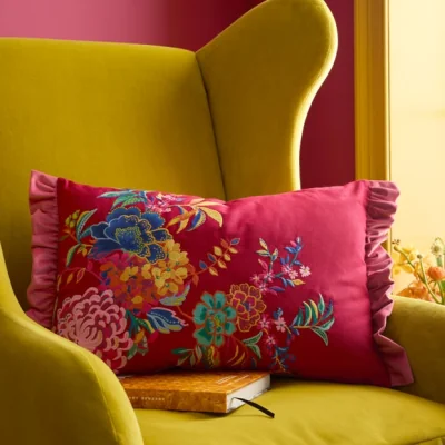 Dunelm Sophie Robinson Flourish Floral Cotton Rectangle Cushion