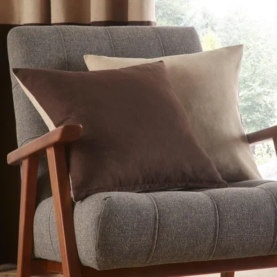 Dunelm Suede Reversible Cushion Chocolate (Brown)