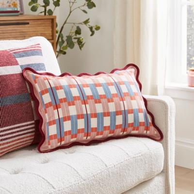 Dunelm Wave Checkerboard Rectangle Cotton Cushion