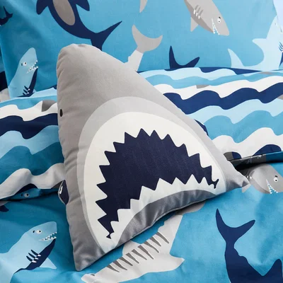 Dunelm Sharks Cushion Grey/White