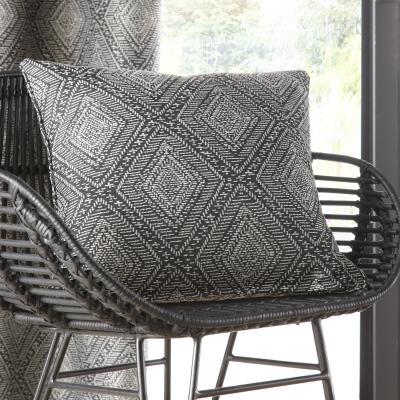Dunelm Mark Making Diamond Cushion Black
