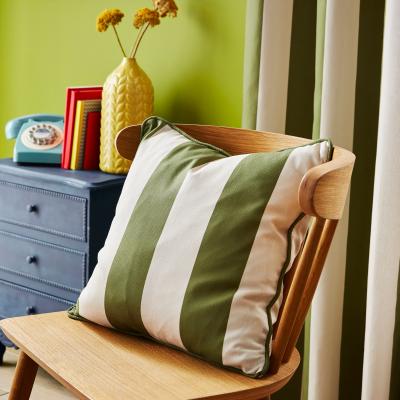 Dunelm Pride & Joy Striped Cushion Olive